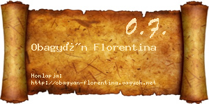 Obagyán Florentina névjegykártya